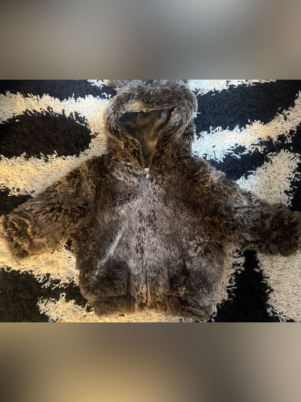 Restoration Hardware Baby Faux Fur Hooded Jacket - Brown